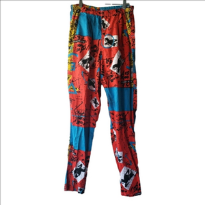 Funky Balance 80s 90s surf skate red yellow blue splatter beach graffiti pants